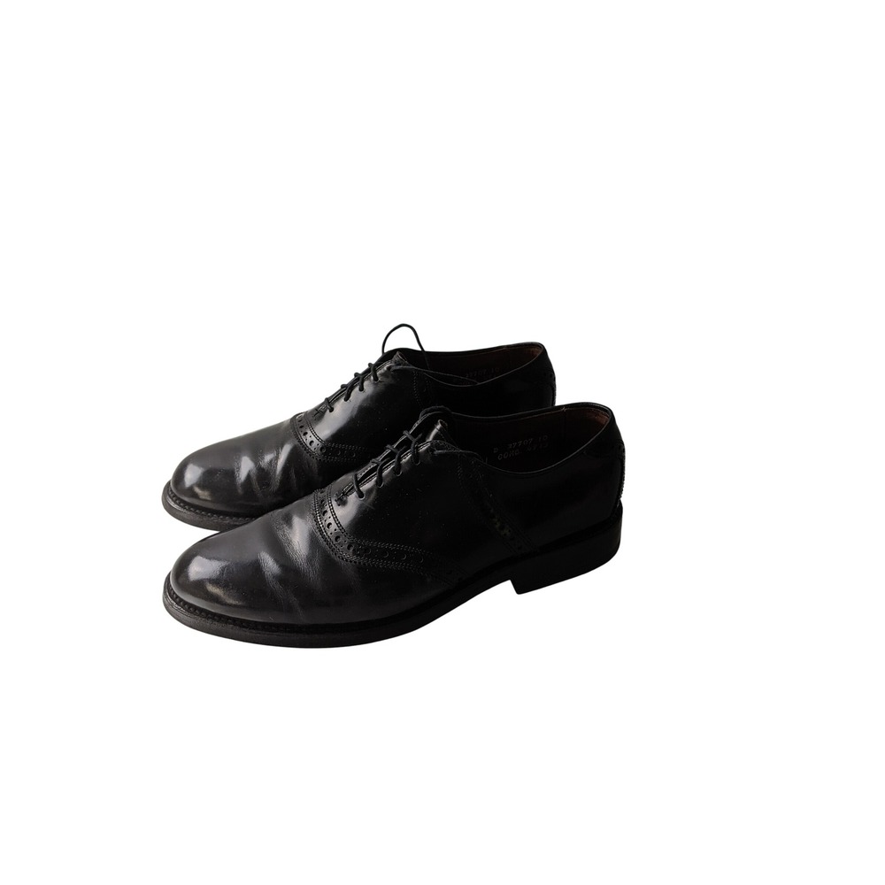 Allen Edmonds Polo Mens Black Leather Brogue Saddle Oxford Dress Shoes 8 D 8201